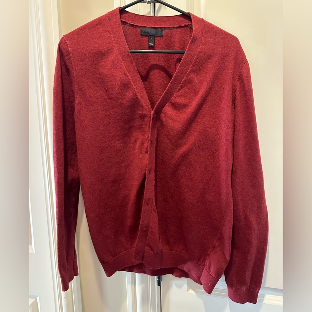 Men’s ASOS Cardigan in Red - Medium